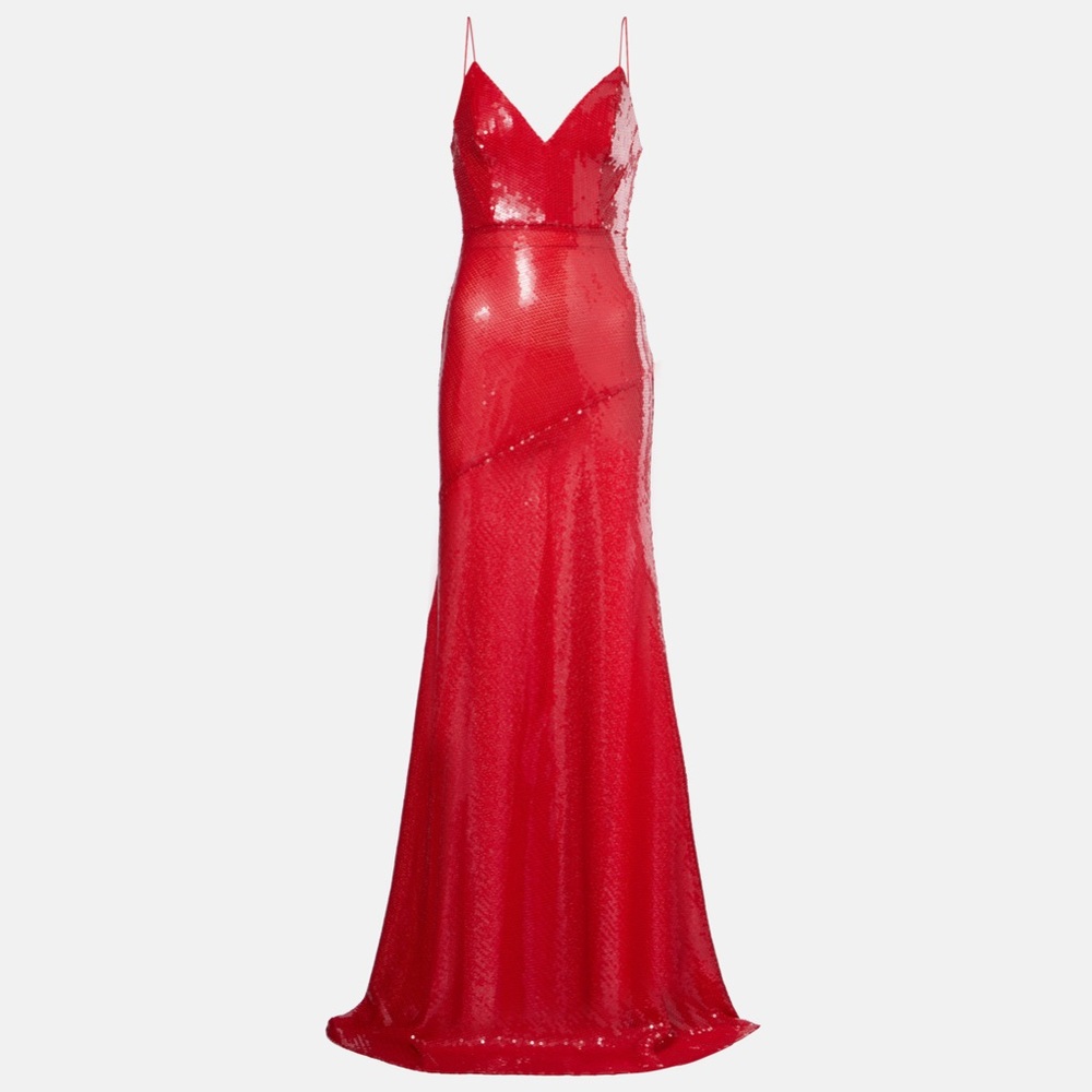 Alex Perry Vibrant Red Sequin Maxi Dress